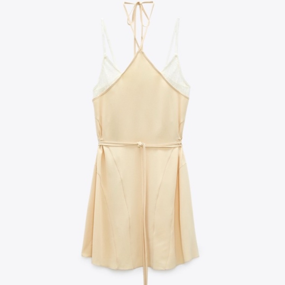 Zara Cream Halter Dress NEW